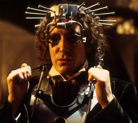 We see the Doctor in danger as he is locked up in a metal cage.