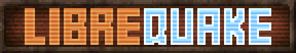 The banner for the website that says "LibreQuake" on behind a metal background.
