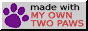 Banner that says 'Made with my own two paws'.